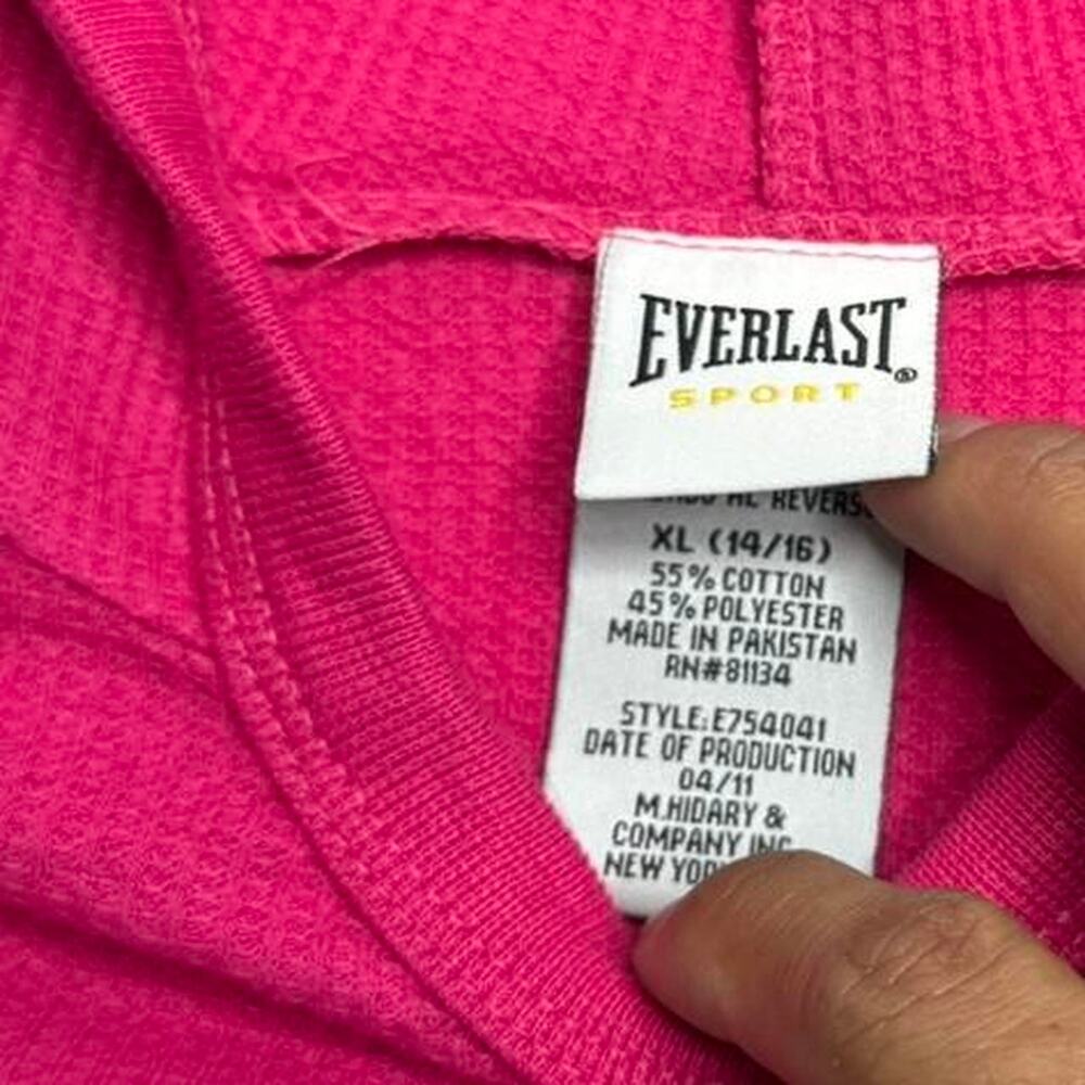Everlast Sport Y2K Pink Hooded 2000s Activewear Long Sleeve Size XL - Picture 5 of 7
